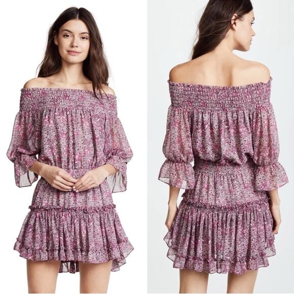 NWT New Misa Los Angeles Castellar Off-the-Shoulder Mini Dress Size L - Picture 1 of 11